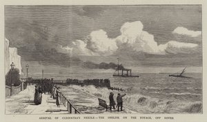 Ankomst av Cleopatras nål, obelisken på reisen, utenfor Dover (gravering) av English School