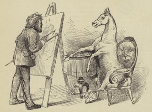 Kunstner som maler hest (gravering) av English School