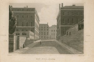 Stigende utsikt over Hay Hill, London av English School