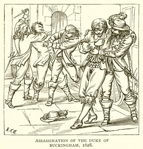 Attentatet på hertugen av Buckingham, 1628 av English School