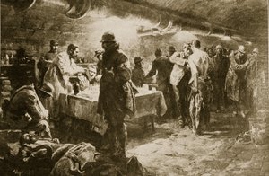 På jobb i en kjellerhjelpepost under et Verdun-fort, 1914-19 av English School
