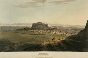 Athen, illustrasjon fra 'En reise gjennom Albania og andre provinser ... til Konstantinopel, i løpet av årene 1809-1810' av JC Hobhouse av English School