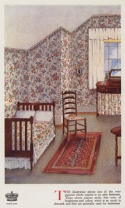 Loftsrom (farge litho) av English School