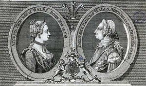 Augusta, prinsesse av Wales (1719-72) og Frederick Louis, prins av Wales (1707-51), minnesmerke fra Gentleman