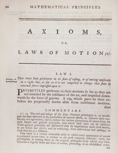 Axioms, or Laws of Motion, fra bind I av The Mathematical Principles of Natural Philosophy av Sir Isaac Newton (1642-1727) 1777 av English School