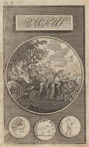 Bacchus, gammel romersk vingud (gravering) av English School