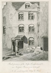Bakre lokaler til Keepers Compartment i Newgate Prison. I den andre historien døde poeten Richard Savage av English School