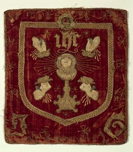 Merke om Kristi fem sår (brodert tekstil) av English School
