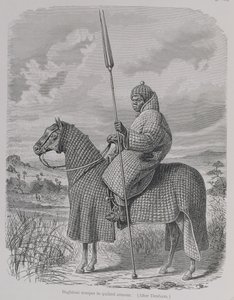 Baghirmi trooper i vattert rustning, fra 