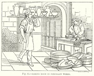 Bakerom i Porcelain Works (gravering) av English School