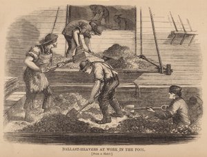 Ballast-heavers på jobb i bassenget av English School