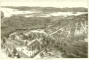 Ballongutsikt over Washington, mai 1861 av English School