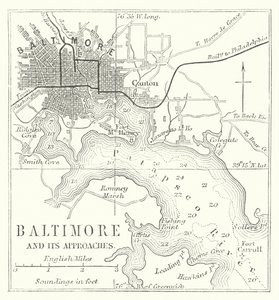 Baltimore og dens tilnærminger (gravering) av English School