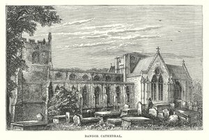 Bangor-katedralen (gravering) av English School