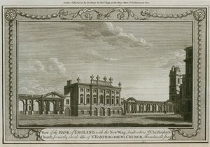 Bank of England, West Wing lagt til av Sir Robert Taylor, 1783 av English School