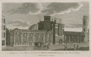 Bank of England, West Wing lagt til av Sir Robert Taylor, 1783 av English School