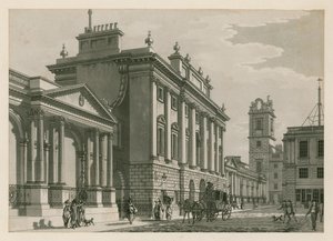 Bank of England, West Wing lagt til av Sir Robert Taylor, 1783 av English School