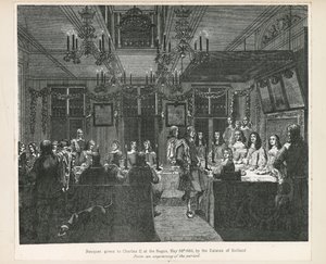 Bankett gitt til kong Charles II, 30. mai 1660, av Estates of Holland av English School