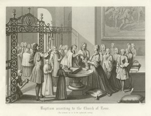 Dåp i henhold til Roma-kirken, 1700-tallet av English School