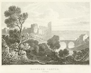 Barnard Castle, Durham (gravering) av English School