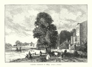 Barnes Terrace i 1823 (gravering) av English School