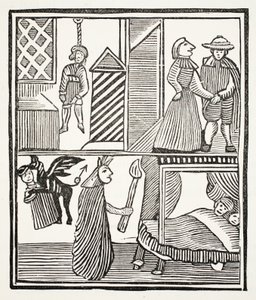 Batemans Tragedy, illustrasjon fra Chap-books of the Eighteenth Century av John Ashton, pub. 1882 av English School
