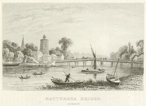 Battersea Bridge, Surrey (gravering) av English School