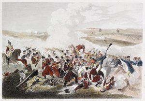 Battle Of Eupatoria (farget gravering) av English School