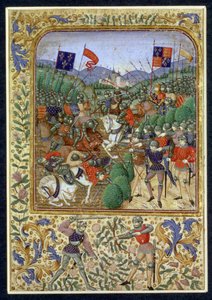 Slaget ved Agincourt, 25. oktober 1415 (wc på papir) av English School