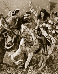 Slaget ved Malplaquet, 11. september 1709: Chevalier St. George såret under den spanske arvefølgekrigen; av English School