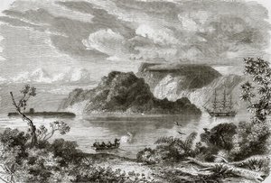 Bay of Manevai, øya Vanikoro av English School