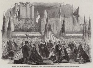 Basar holdt i Music-Hall, Edinburgh, til hjelp for Scottish Institution for Imbecile Children (gravering) av English School