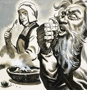 Bärtiger Mann beim Essen