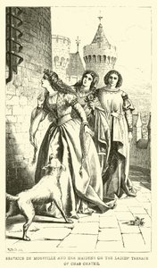 Beatrice de Moreville og hennes jomfruer på Ladies Terrace of Chas Chateil av English School
