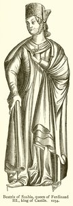 Beatrix av Suabia, dronning av Ferdinand III, konge av Castilla. 1234 av English School