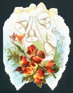 Klokker og blomster på hestesko, kort av English School