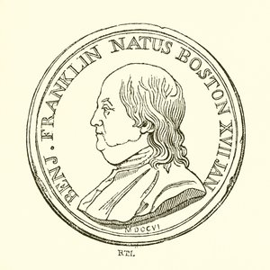 Benjamin Franklin av English School