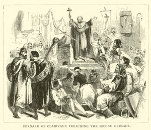 Bernard av Clairvaux som forkynte det andre korstoget av English School