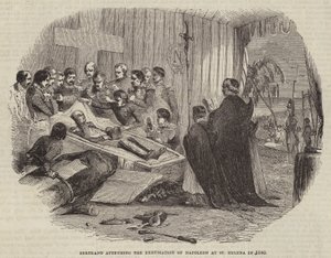 Bertrand deltok på utgravningen av Napoleon i St. Helena i 1840 av English School
