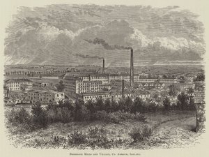 Bessbrook Mills and Village, County Armagh, Irland (gravering) av English School
