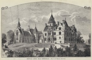 Bestwood Lodge, nær Nottingham (gravering) av English School