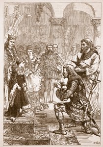 Trolovelse av prinsesse Isabella til Richard, illustrasjon fra Cassells Illustrated History of England (sepiafoto) av English School