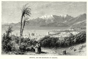 Beyrouth og Libanonfjellene (gravering) av English School