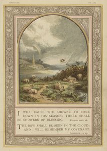 Bibelen, regnbyger og regnbuer, Esekiel, Genesis (chromolitho) av English School