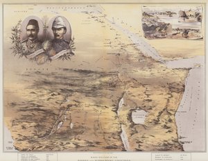 Fugleperspektiv av Soudan og landene rundt (chromolitho) av English School