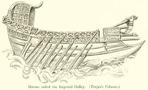 Bireme kalt Imperial Galley. (Trajans-kolonnen) av English School