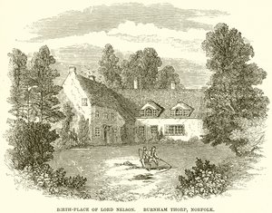 Fødested til Lord Nelson. Burnham Thorp, Norfolk av English School
