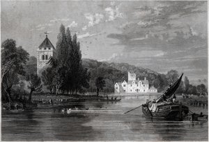 Bisham Abbey. (gravering, ca. 1850) av English School