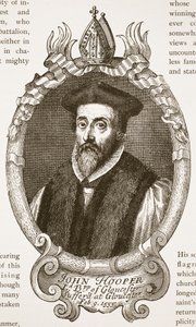 Bishop Hooper, illustrasjon fra The Church of England: A History for the People av H.D.M. Spence-Jones, pub. ca. 1910 (sepia-bilde) av English School