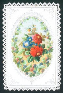 Bjørnebær og blomster, kort av English School
